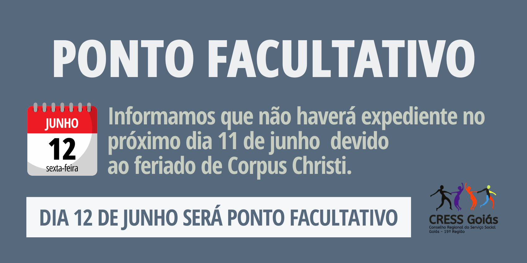 ponto facultativo 12 de junho site