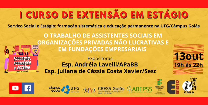 Curso de extensao cressgo debate trabalho de assistentes sociais em organizações privadas não lucrativas e em fundações empresariais