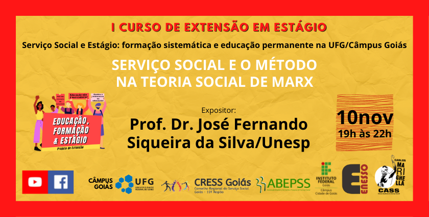 I curso de extensao em estagio ufg servico social e o metodo na teoria social de marx cress goias