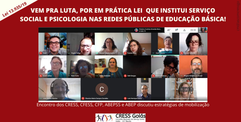 VEM PRA LUTA POR EM PRÁTICA LEI QUE INSTITUI SERVIÇO SOCIAL E PSICOLOGIA NAS REDES PÚBLICAS DE EDUCAÇÃO BÁSICA