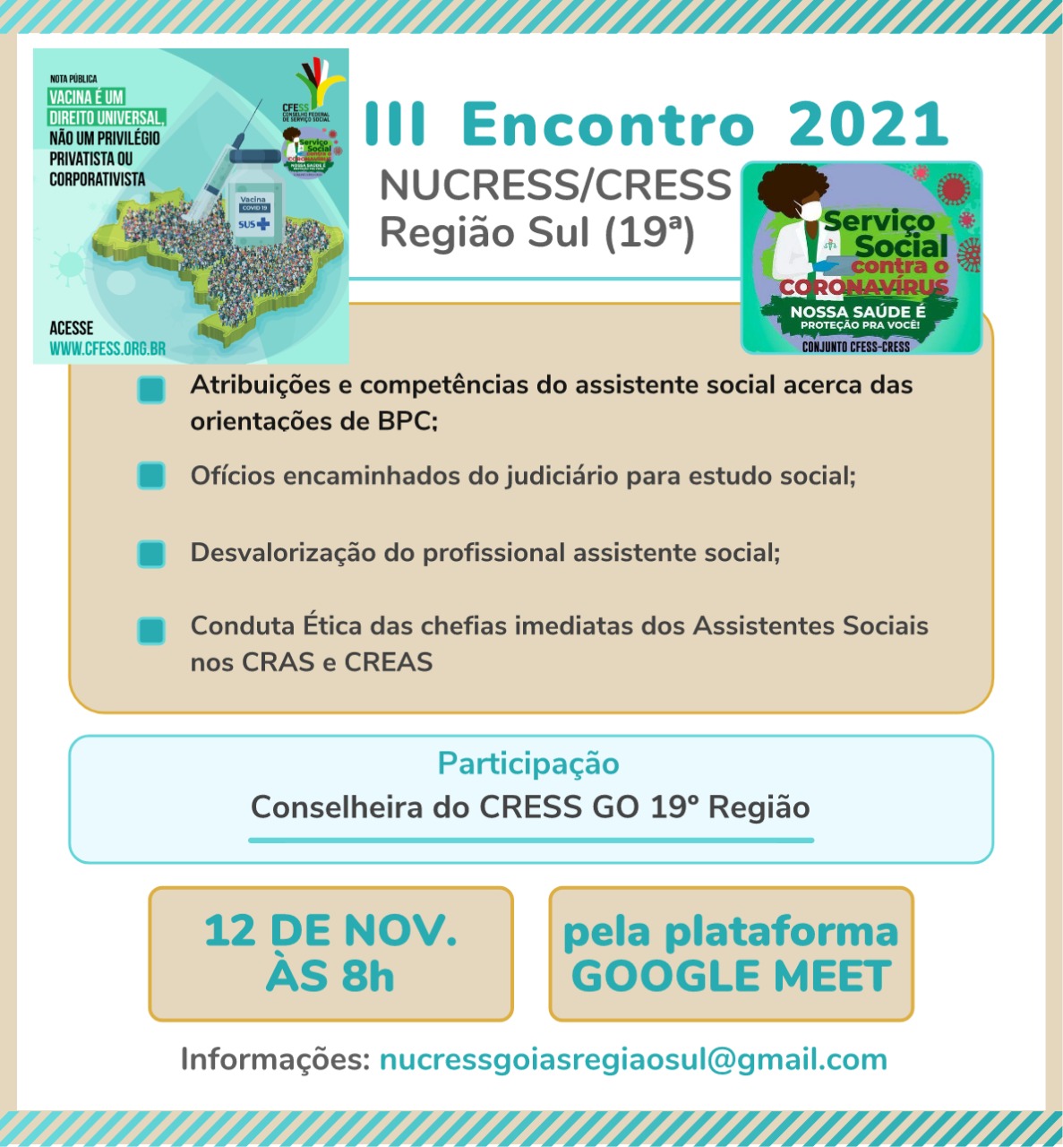 card 3º Encontro 2021 do NUCRESS Sul