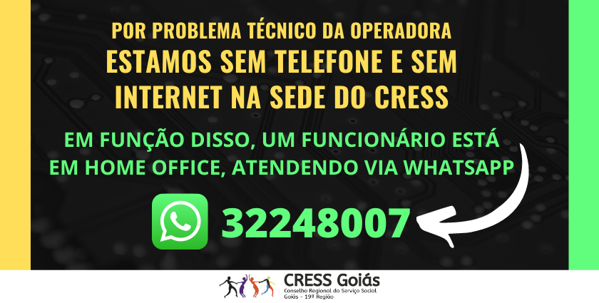 COMUNICADO SEM TELEFONE E INTERNET