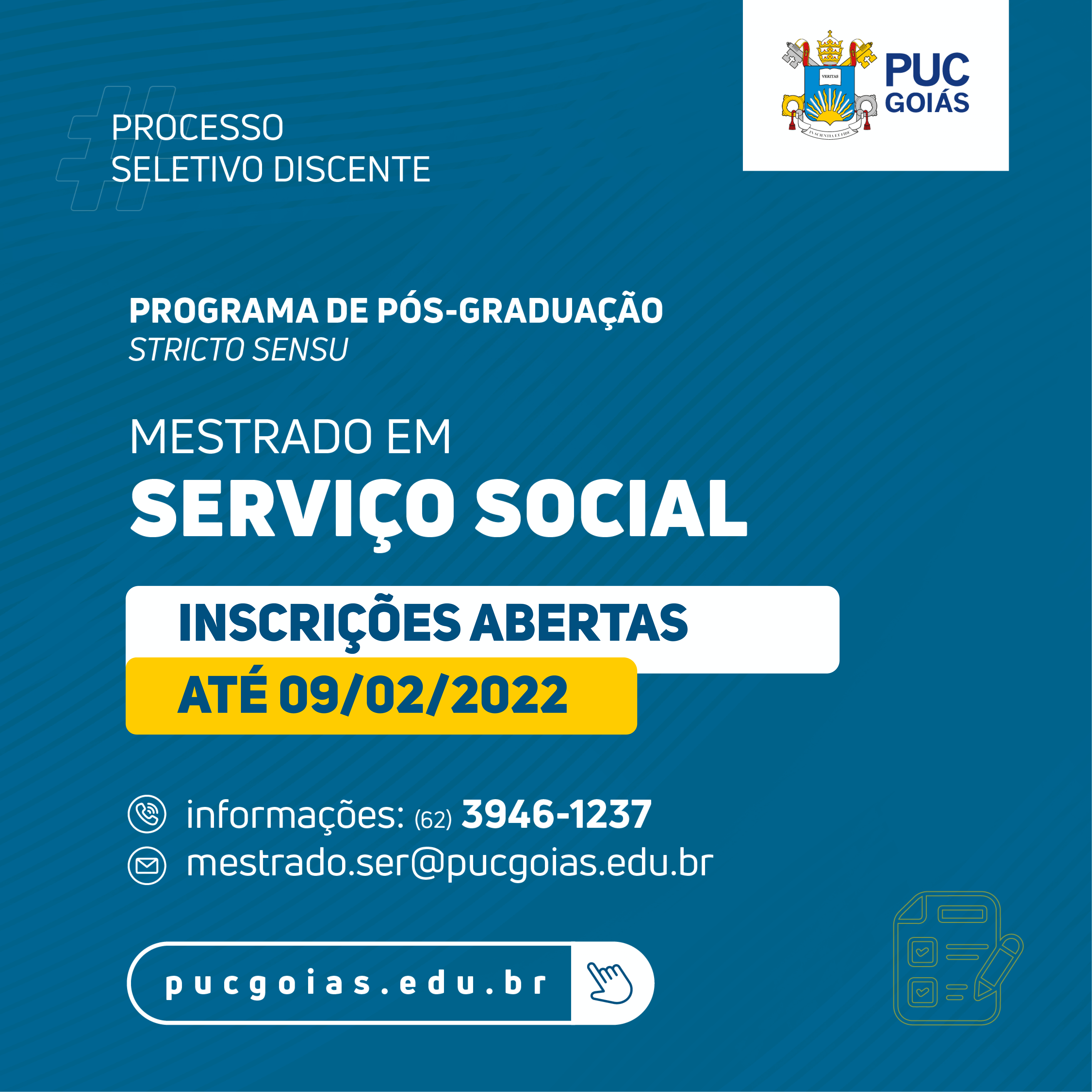 programa de pos graduacao mestrado em serviço social puc goias