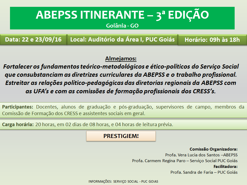 CONVITE ABEPSS ITINERANTE 2016
